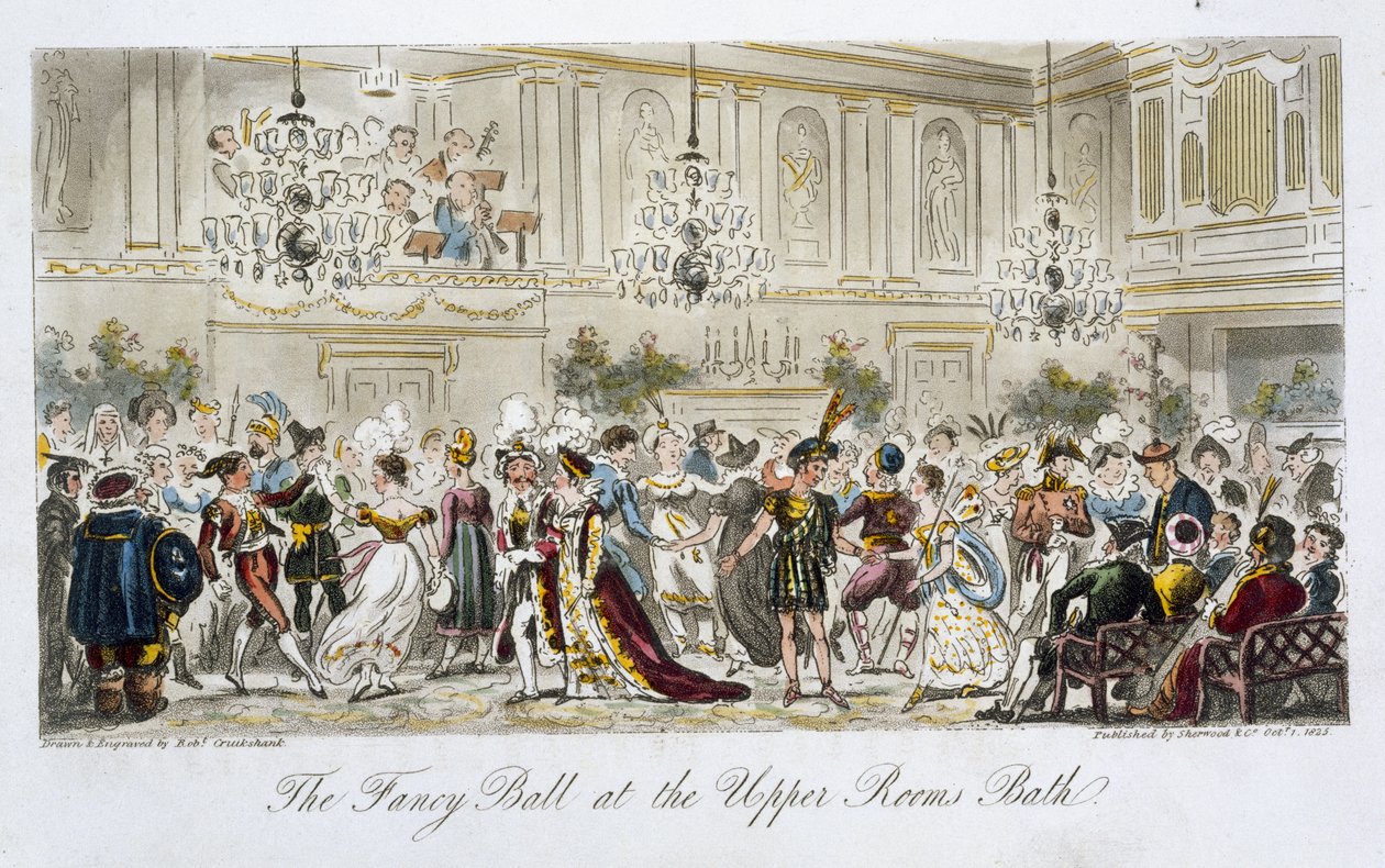 El baile de disfraces en las Upper Rooms, Bath, de 