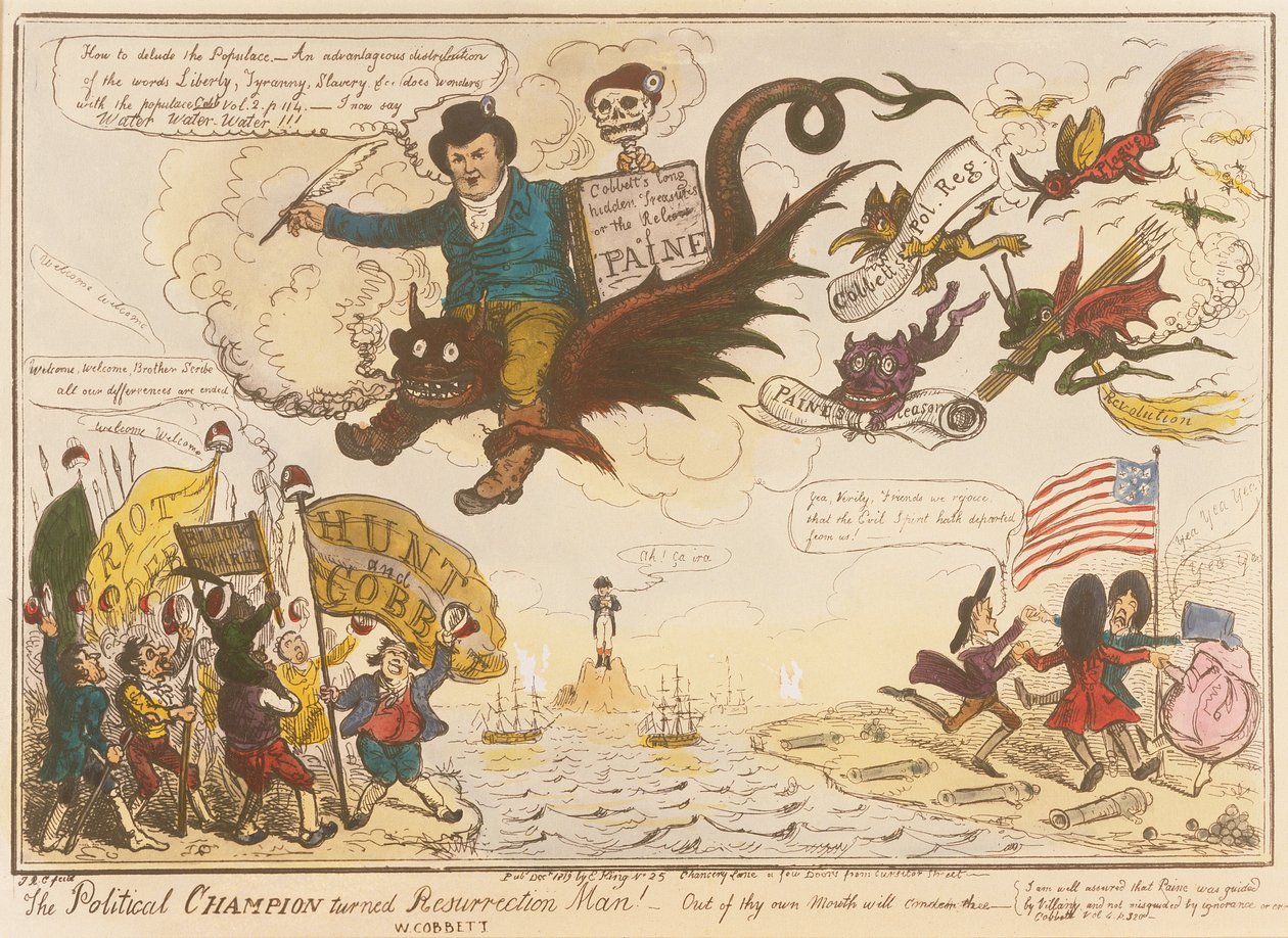 El campeón político convertido en hombre de resurrección! -De tu propia boca te condenarás.., 1819 de Isaac Robert Cruikshank