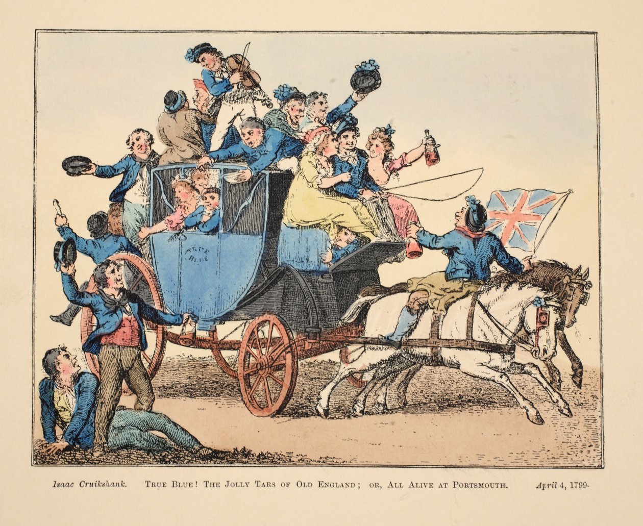 ¡Verdadero Azul! Los Alegres Marineros de la Vieja Inglaterra; o Todos Vivos en Portsmouth de Isaac Robert Cruikshank