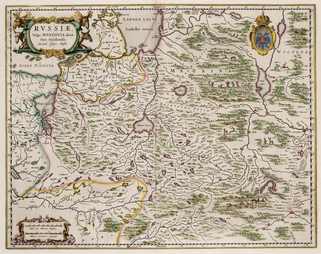 Mapa de Rusia Occidental De: Partes Septentrionalis et Orientalis, 1664 de Isaac Abrahamsz. Massa