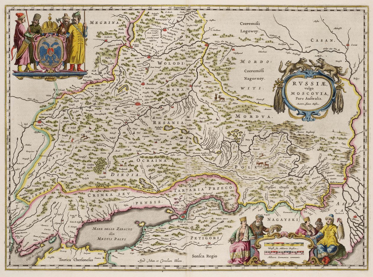 Mapa del Sur de Rusia De: Partes Septentrionalis et Orientalis, 1664 de Isaac Abrahamsz. Massa