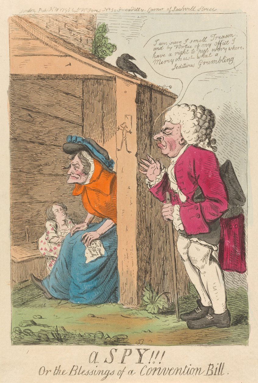 Ein Spion!!! oder die Segnungen eines Konventionsgesetzes de Isaac Cruikshank