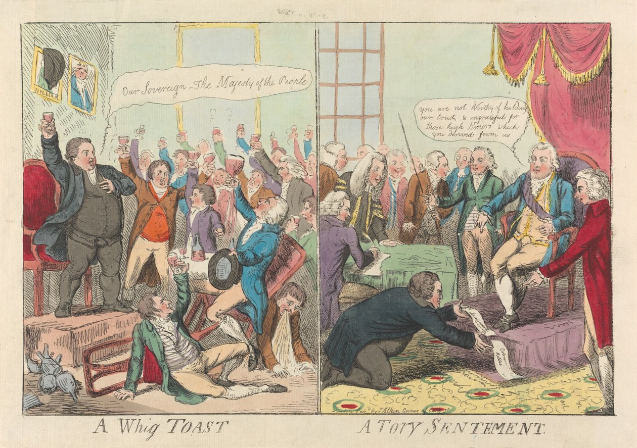 Ein Whig-Toast - Ein Tory-Gefühl de Isaac Cruikshank