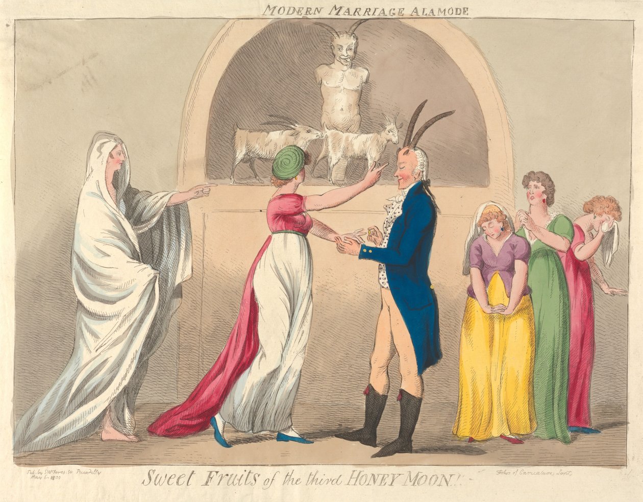 Moderne Ehe à la Mode Süße Früchte der dritten Hochzeitsreise!! de Isaac Cruikshank