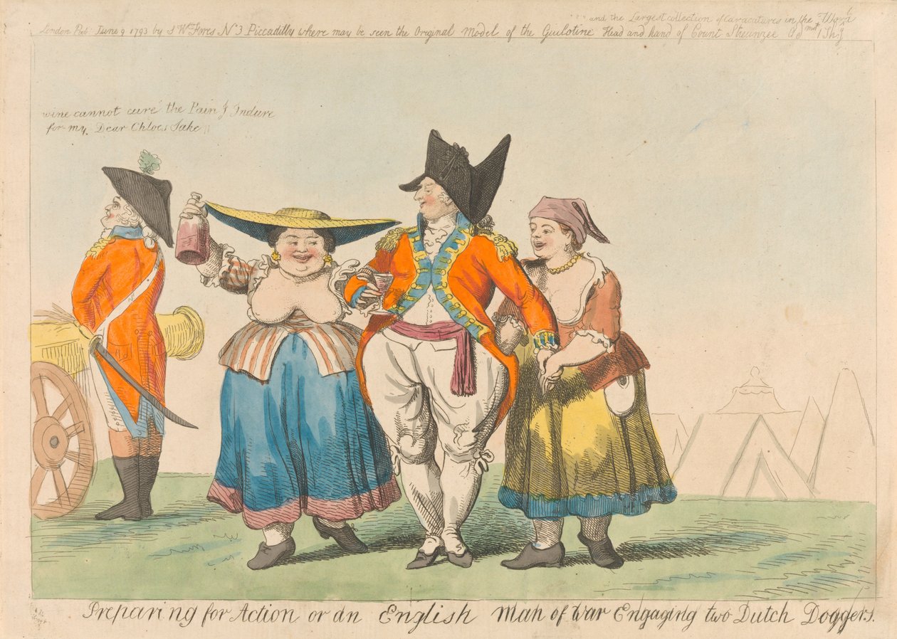 Vorbereitung auf die Aktion oder ein englisches Kriegsschiff im Kampf mit zwei niederländischen Doggern de Isaac Cruikshank