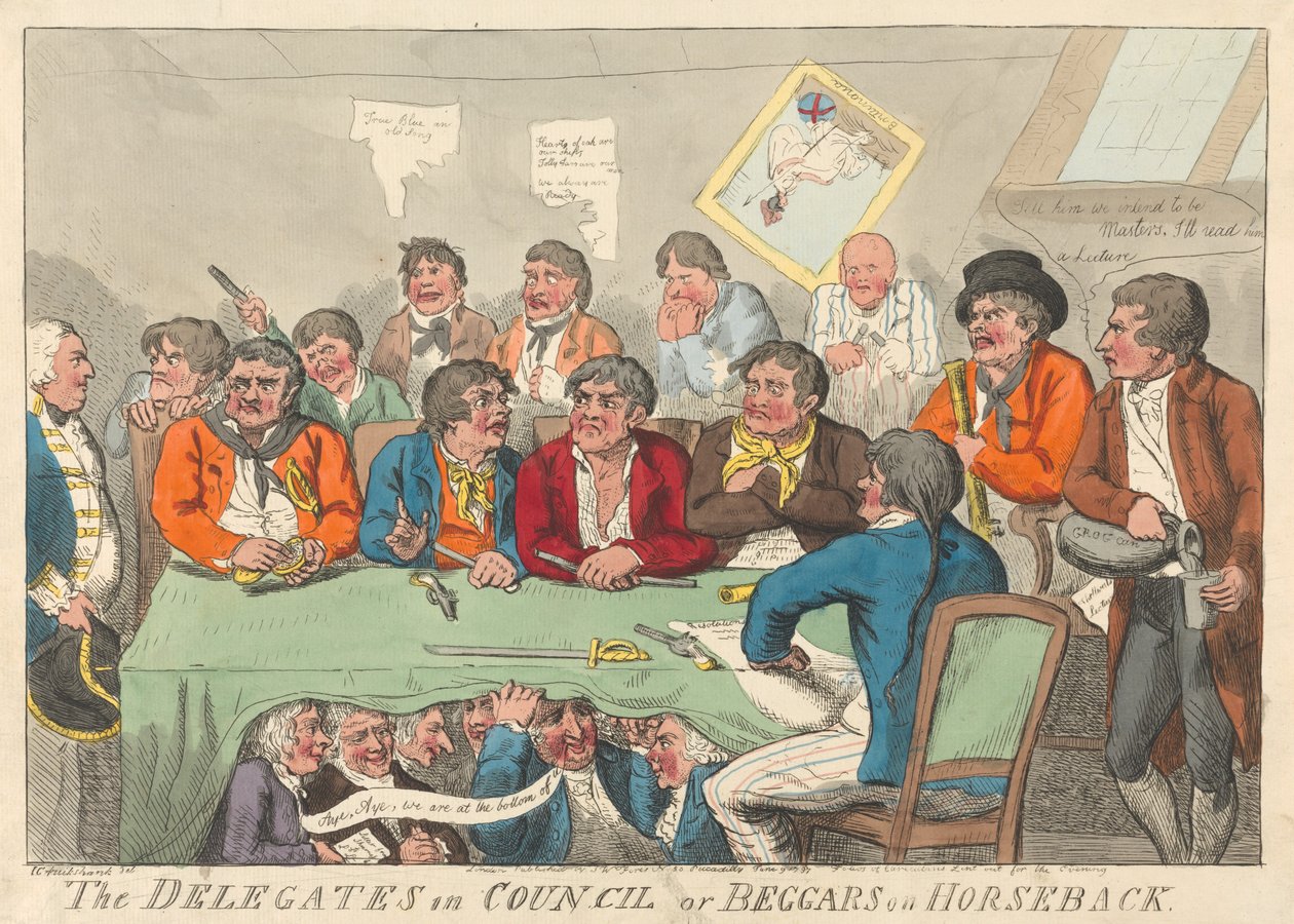 Die Delegierten im Rat oder Bettler zu Pferd de Isaac Cruikshank