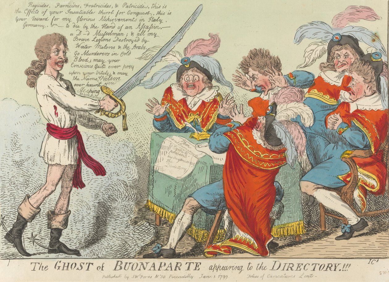 Der Geist von Buonaparte erscheint dem Direktorium!!! de Isaac Cruikshank