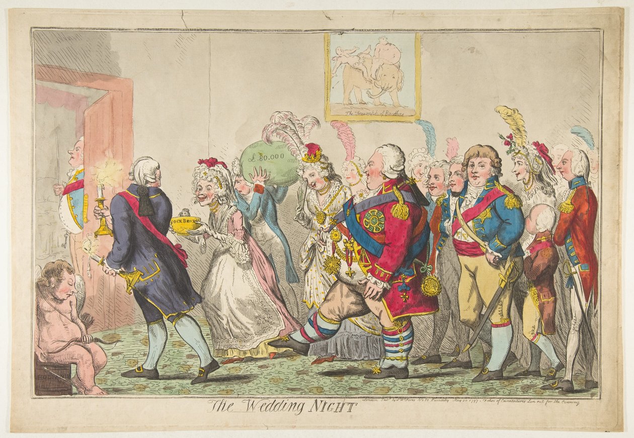 La noche de bodas, 20 de mayo de 1797 de Isaac Cruikshank