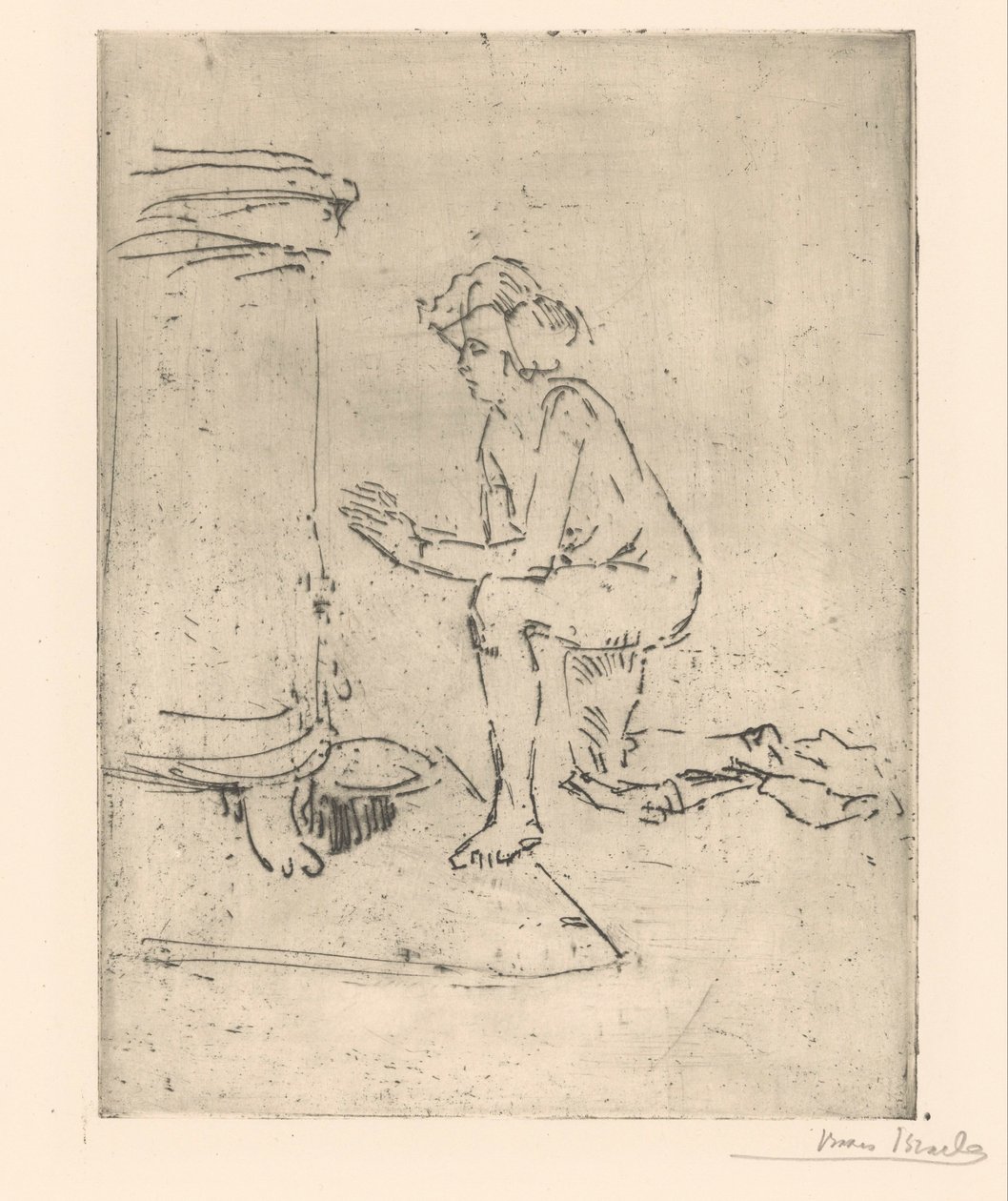 Modelo de rodillas para la estufa de Isaac Israels (signed by artist)