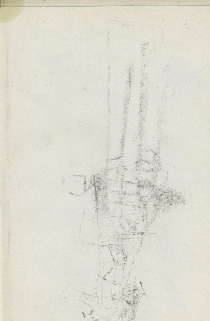 Abklatsch del dibujo de tiza en la hoja 25 verso de Isaac Israels