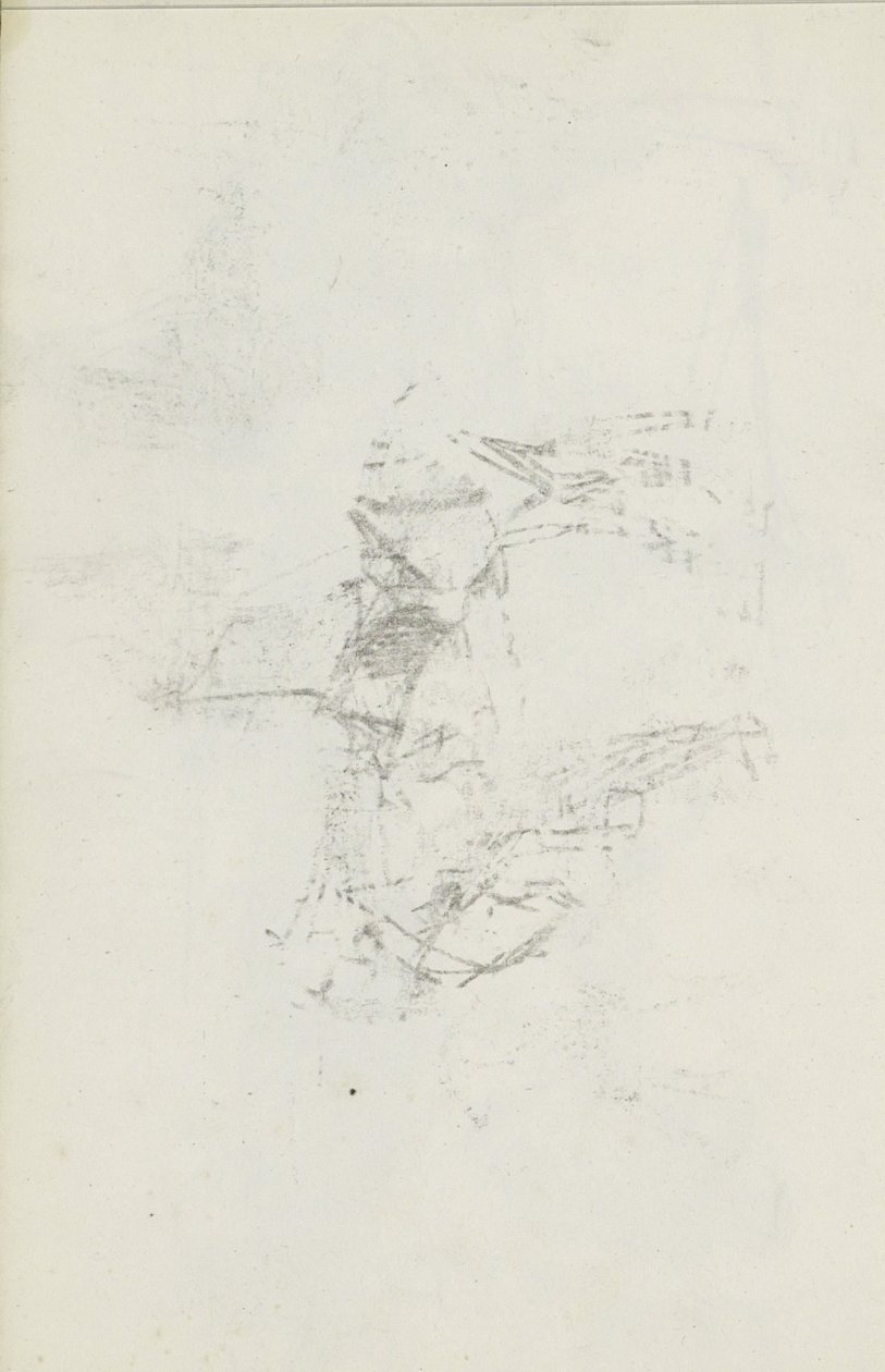 Abklatsch del dibujo de tiza en hoja 8 anverso de Isaac Israels