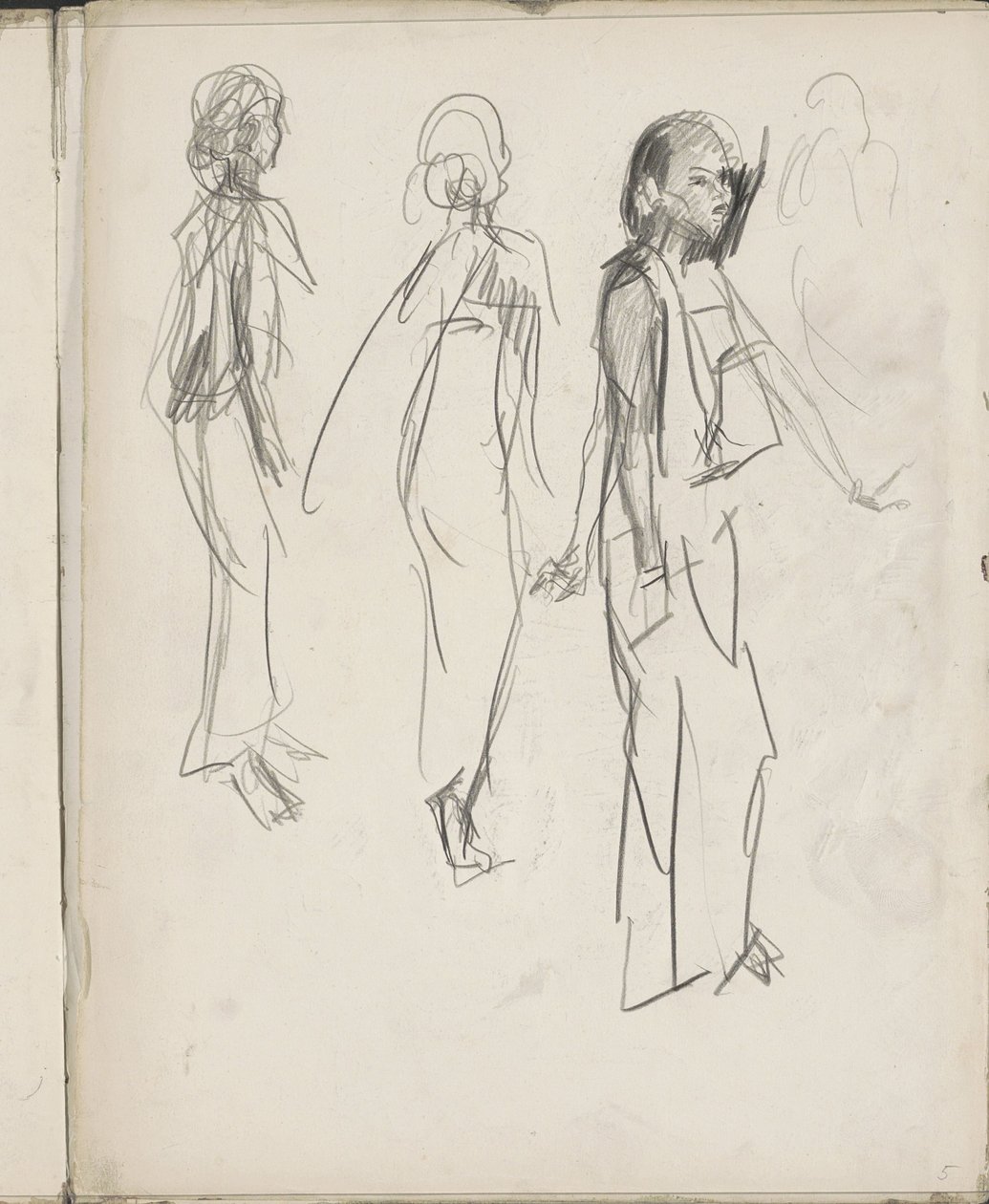 Tres figuras indias de pie de Isaac Israels