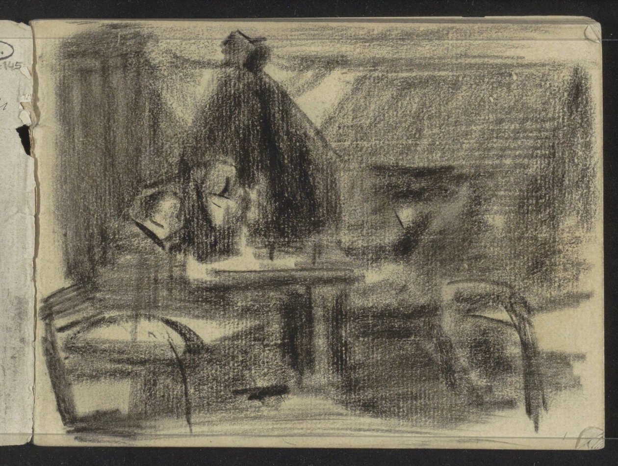 Figuras en una mesa en un interior. de Isaac Israels