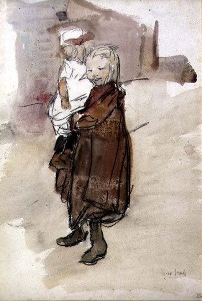 Niña y niño de Isaac Israels