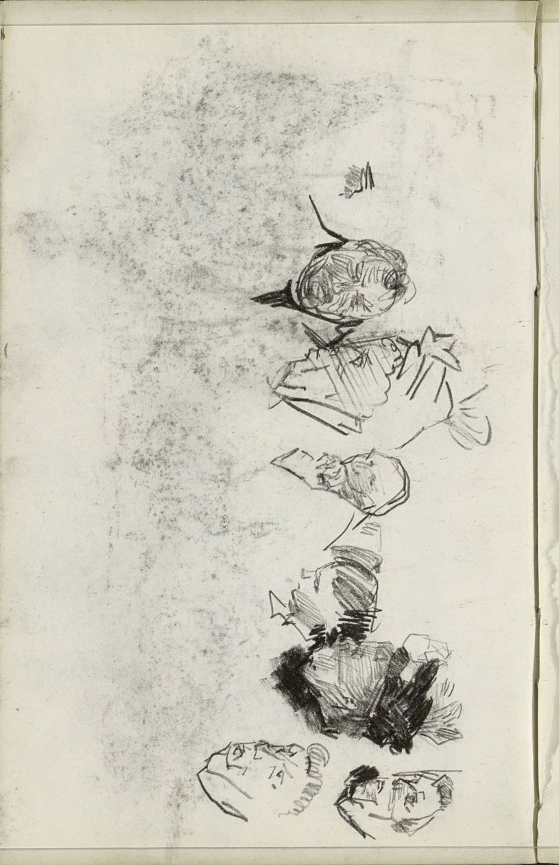 Cabezas de hombres y mujeres de Isaac Israels