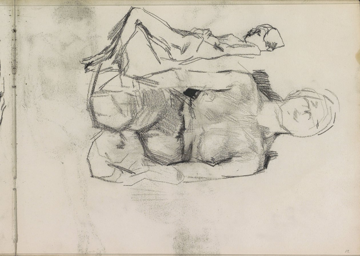 Desnudo femenino arrodillado y reclinado de Isaac Israels
