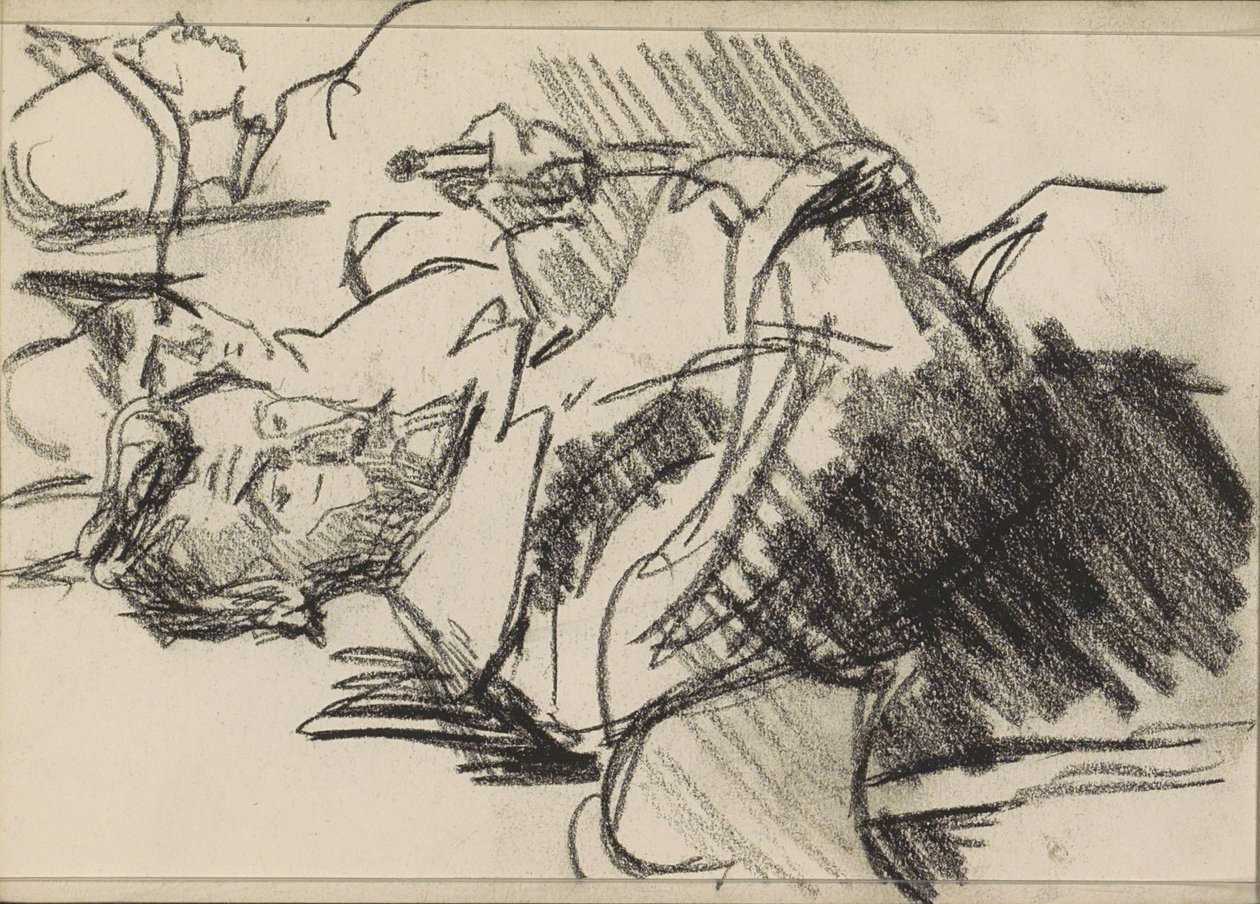 Hombre barbudo y dos hombres con armadura. de Isaac Israels