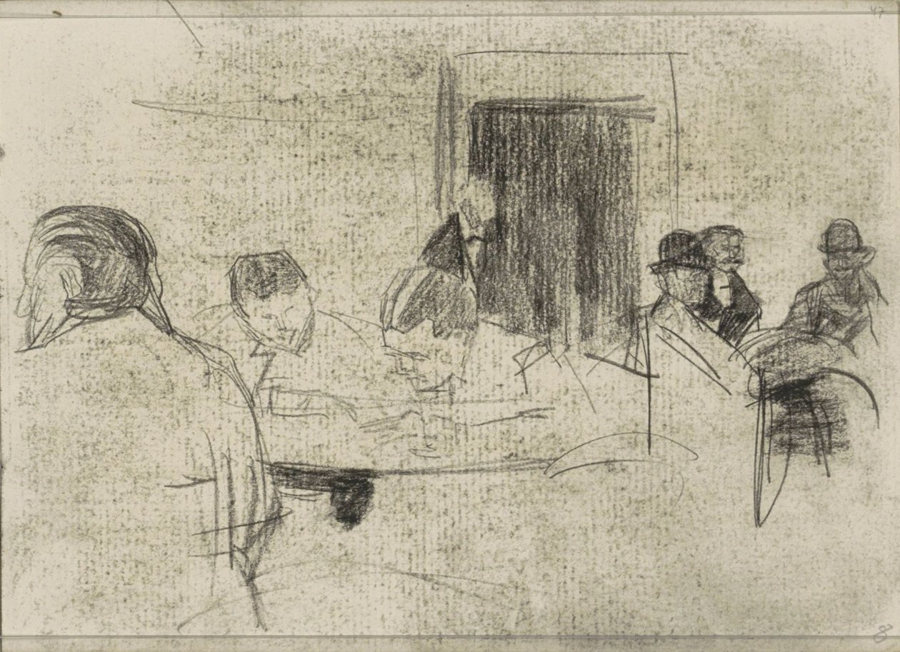 Hombres en las mesas, posiblemente en un café. de Isaac Israels
