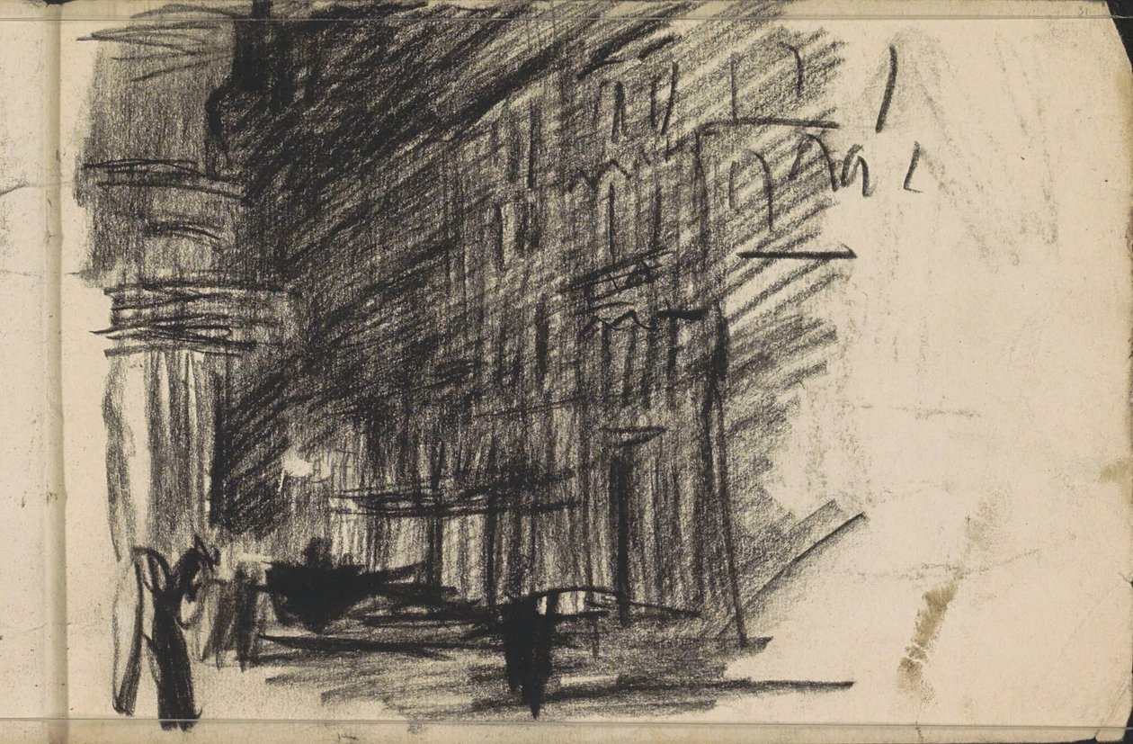 Vista de la calle por la noche de Isaac Israels