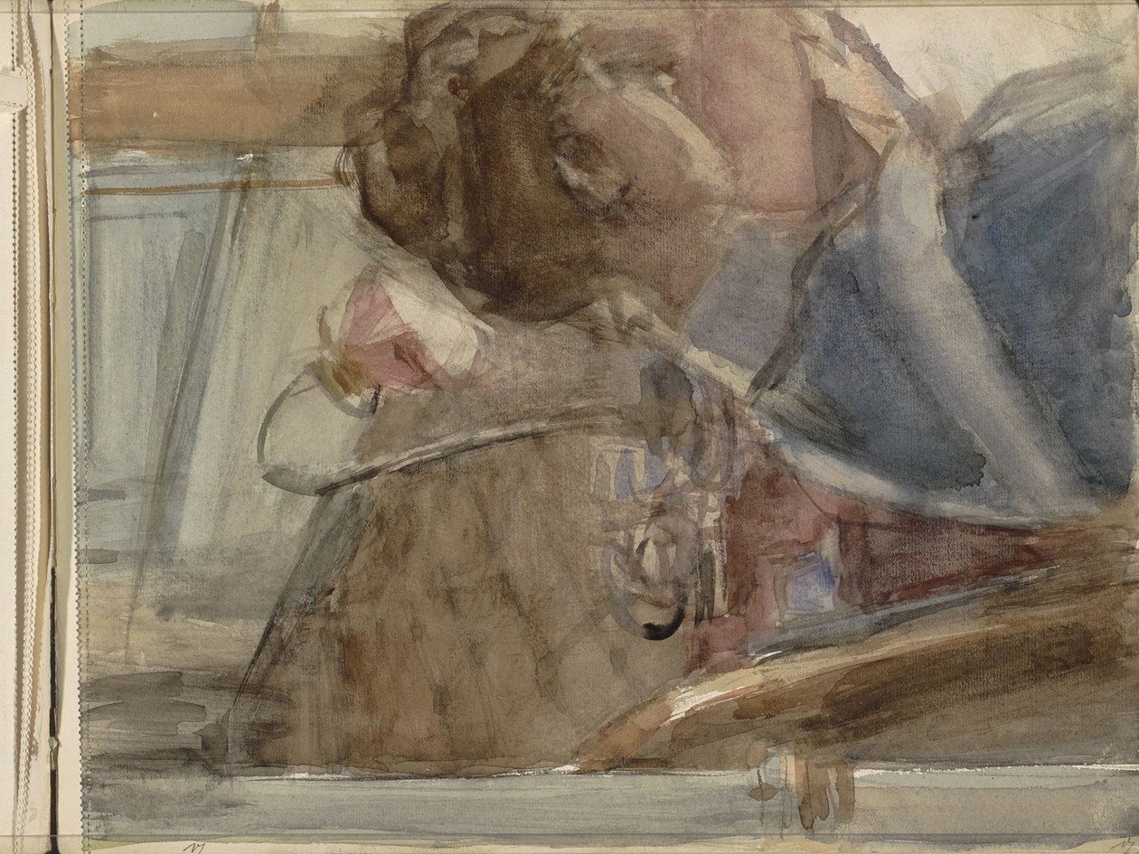 mujer en una mesa de Isaac Israels