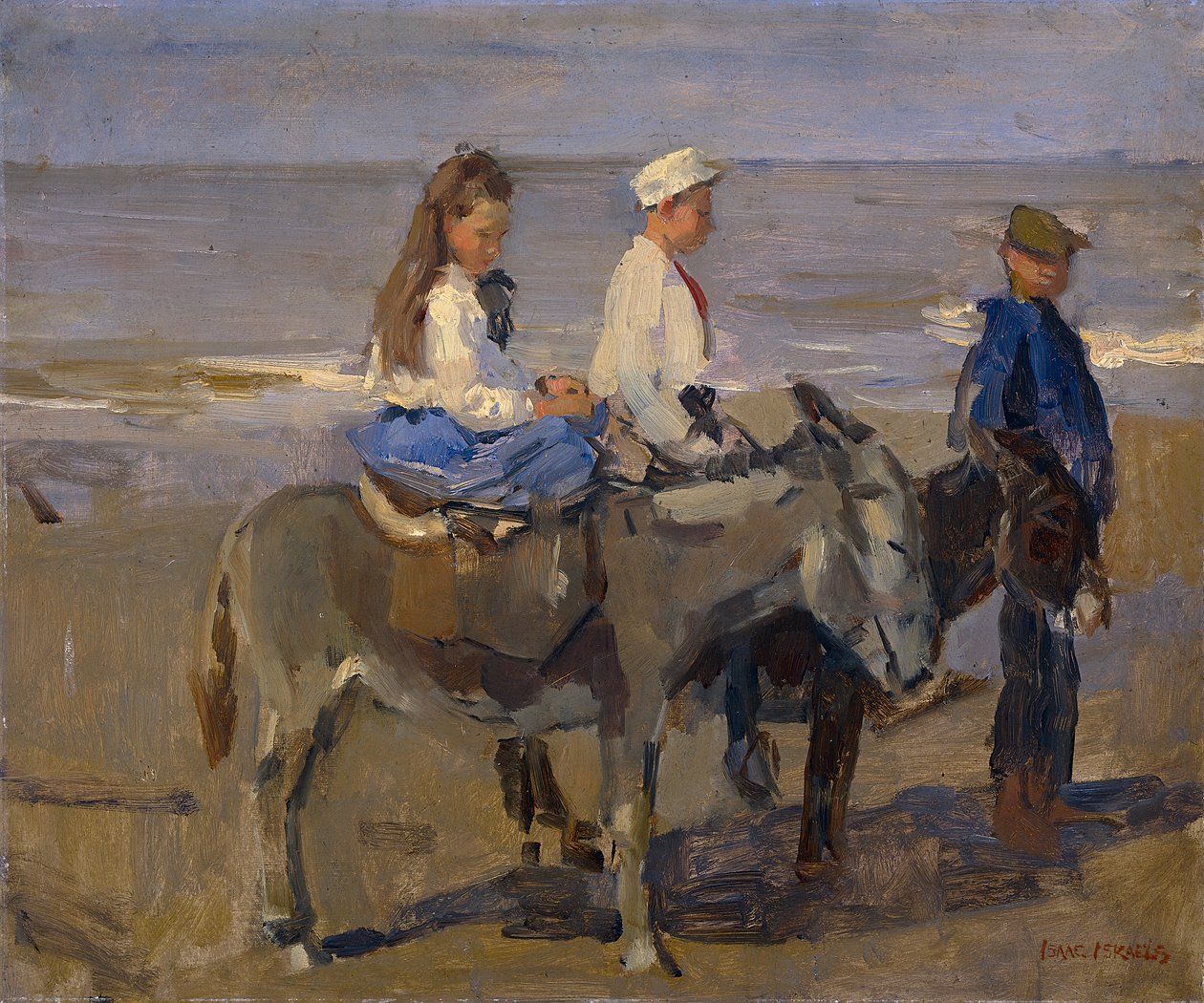 Alemán: Boy and Girl on Donkeys Chico y chica en burros de Isaac Israels