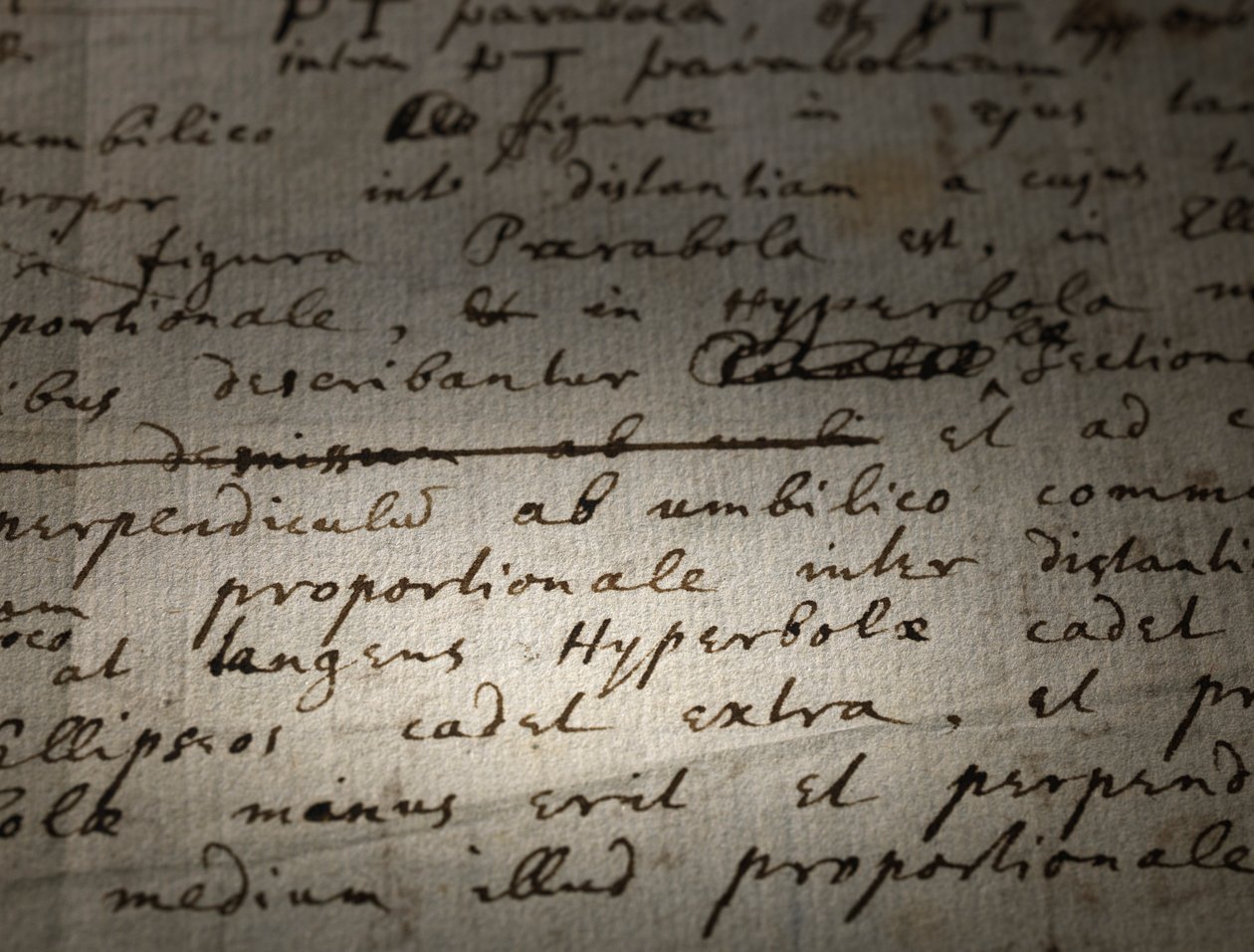 Dos páginas de revisiones a los Principia Mathematica de Isaac Newton