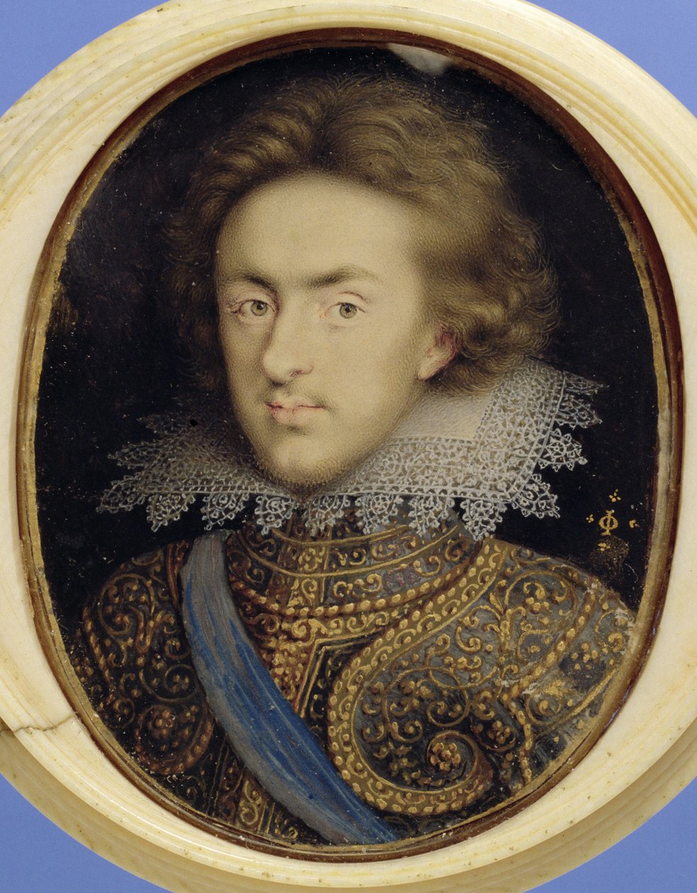 Retrato en miniatura de Enrique (1594-1612) Príncipe de Gales (acuarela sobre vitela) de Isaac Oliver