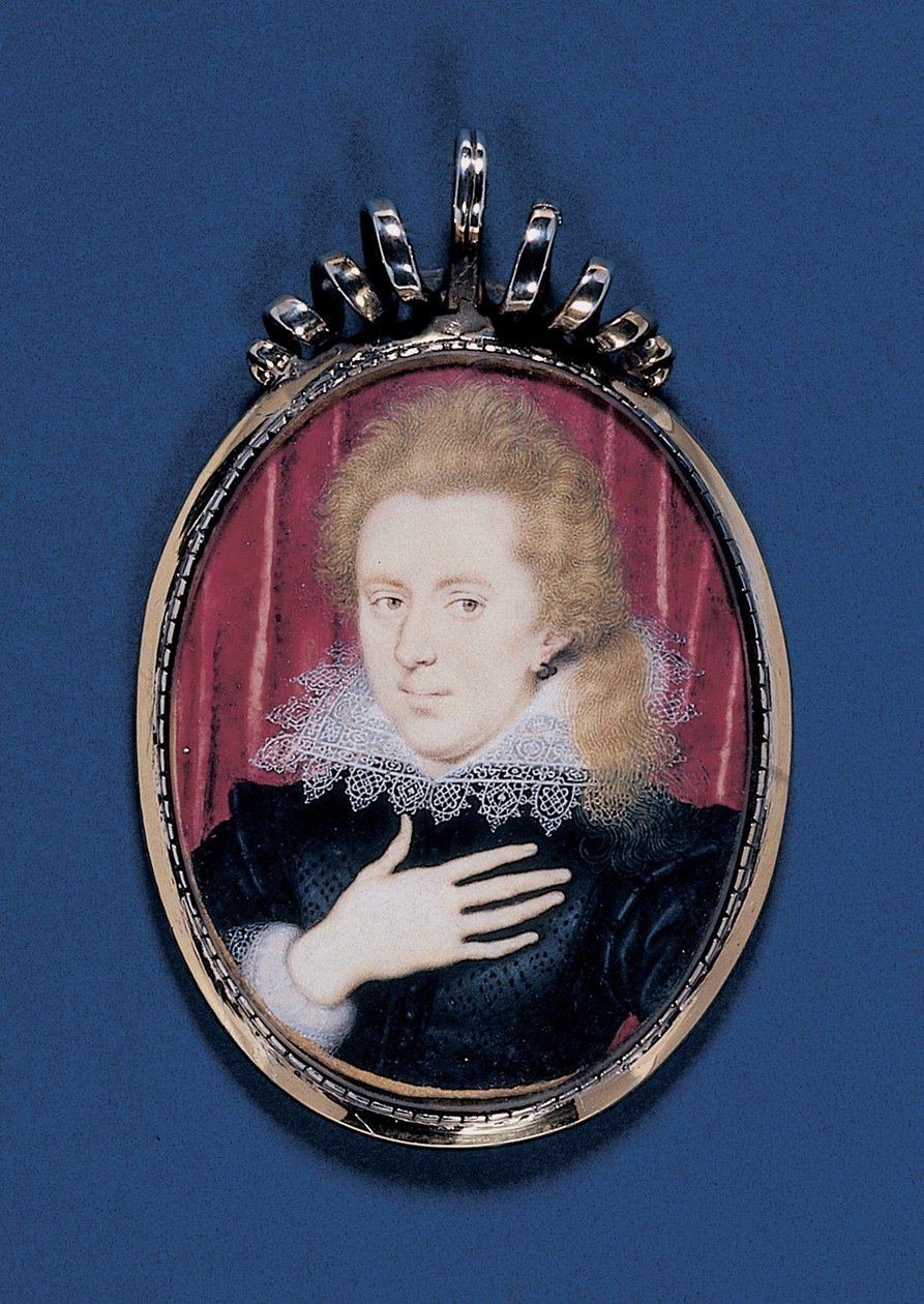 Retrato en miniatura de un joven caballero, c.1615 de Isaac Oliver