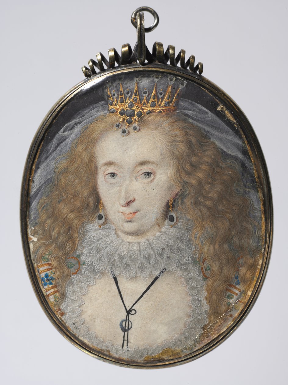 Retrato de Lucy Russell, Condesa de Bedford, de soltera Harrington, c. 1608-1616 de Isaac Oliver