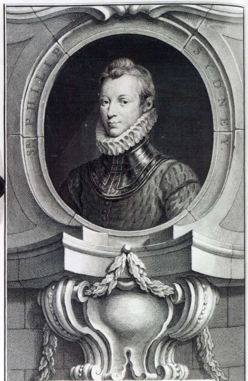 Sir Philip Sidney, grabado por Jacobus Houbraken, 1743 de Isaac Oliver