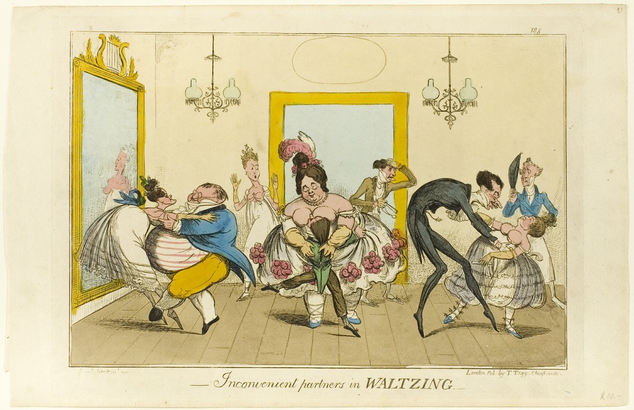 Socios inconvenientes en el vals de Isaac Robert Cruikshank