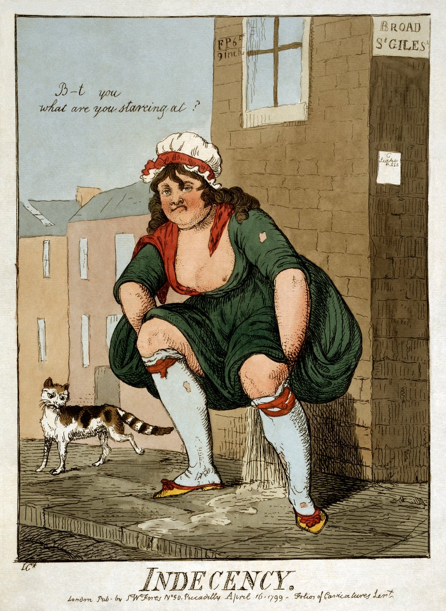 Indecencia, 1799 de Isaac Robert Cruikshank