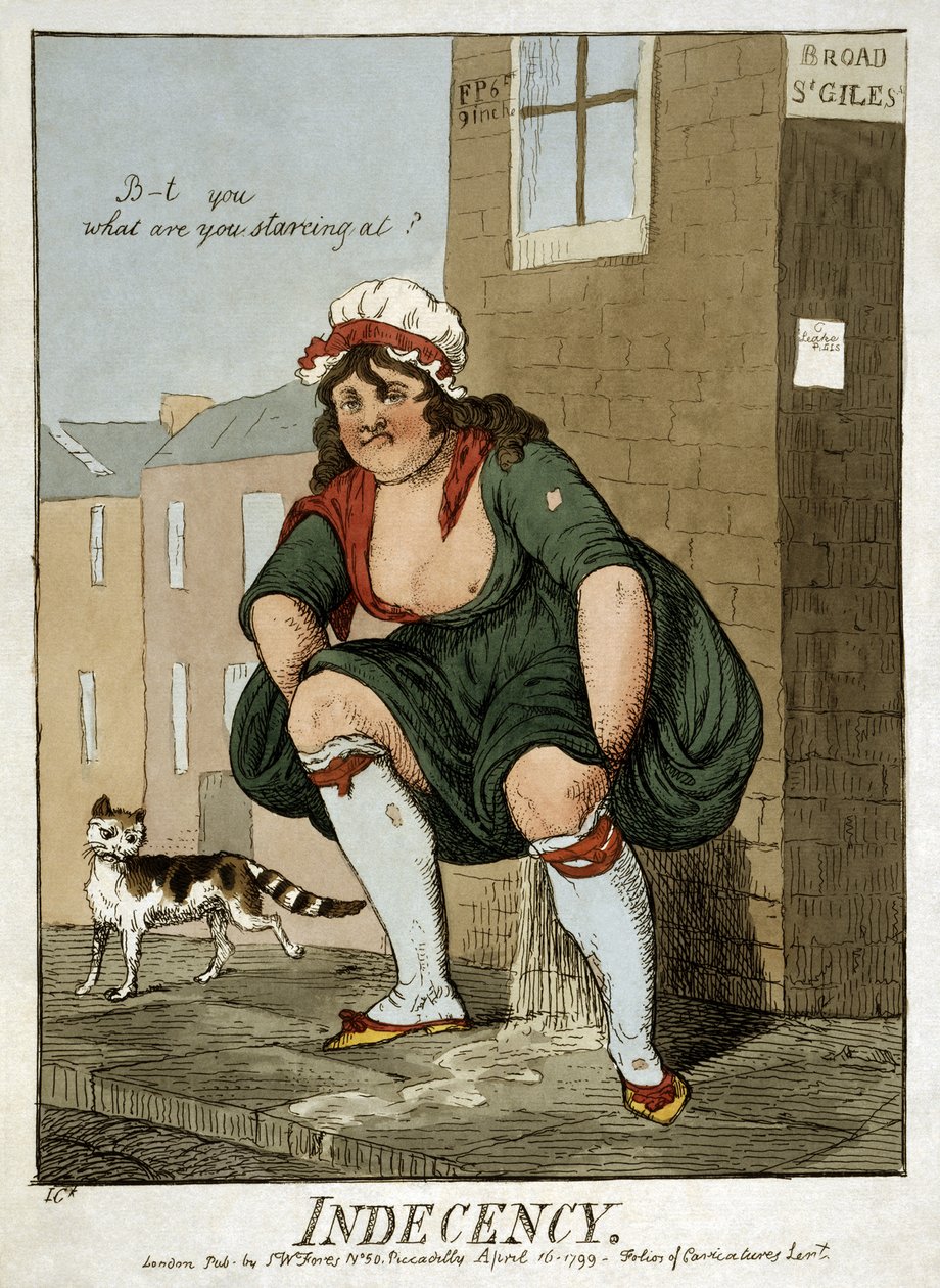 Indecencia, 1799 de Isaac Robert Cruikshank