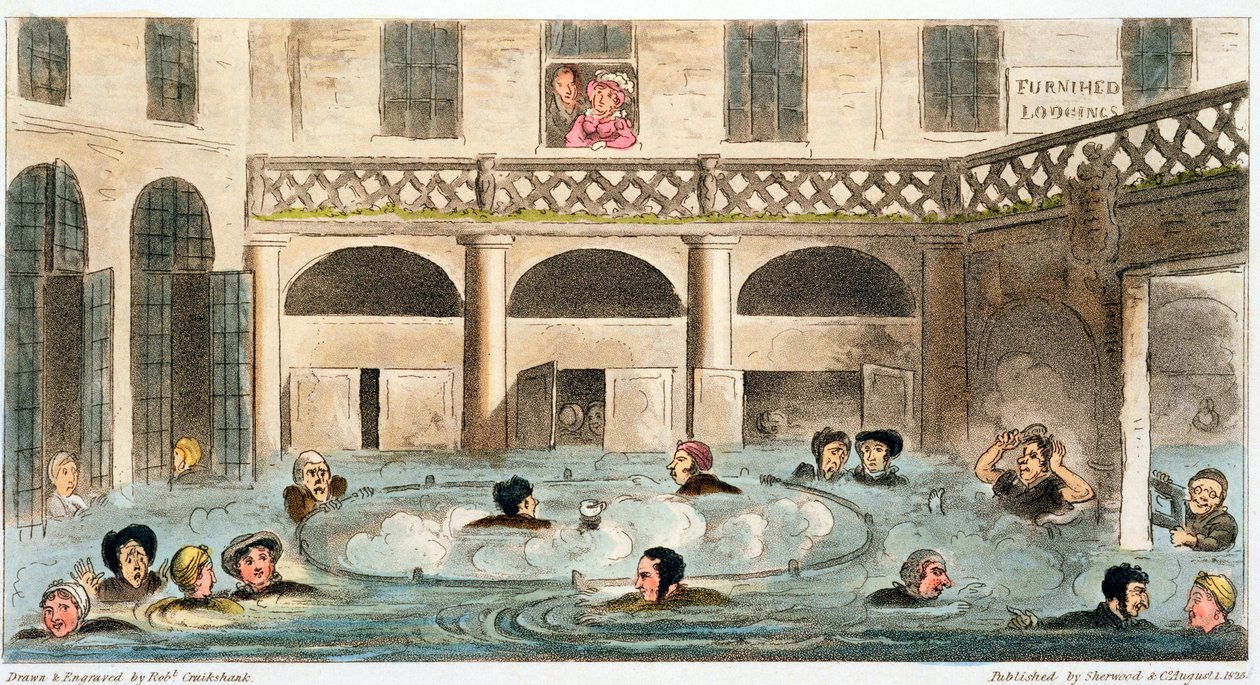 Baño Público en Bath, o Cocinándose Vivo, 1825 de Isaac Robert Cruikshank