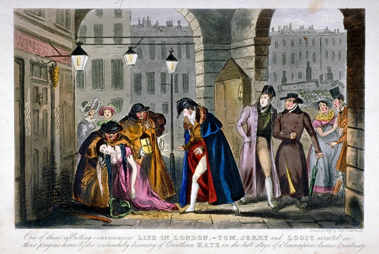 Escena en Covent Garden, Westminster, Londres de Isaac Robert Cruikshank