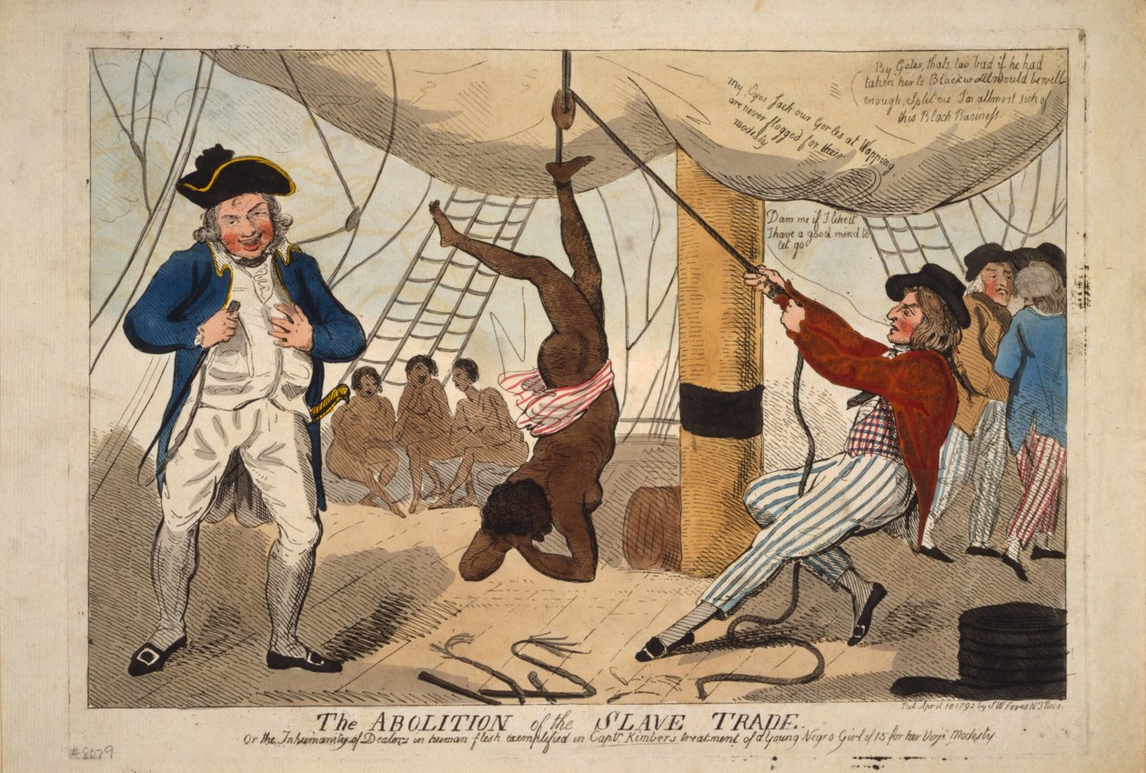 La abolición del comercio de esclavos, o la inhumanidad de los comerciantes de carne humana ejemplificada en el Captn. de Isaac Robert Cruikshank
