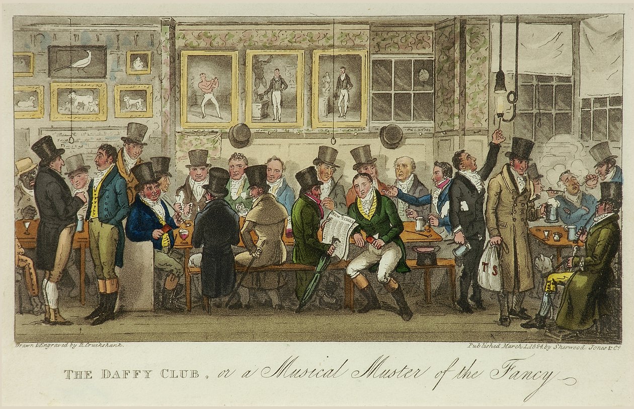 El Club Daffy, o una Reunión Musical de la Fantasía, publicado en 1824 de Isaac Robert Cruikshank
