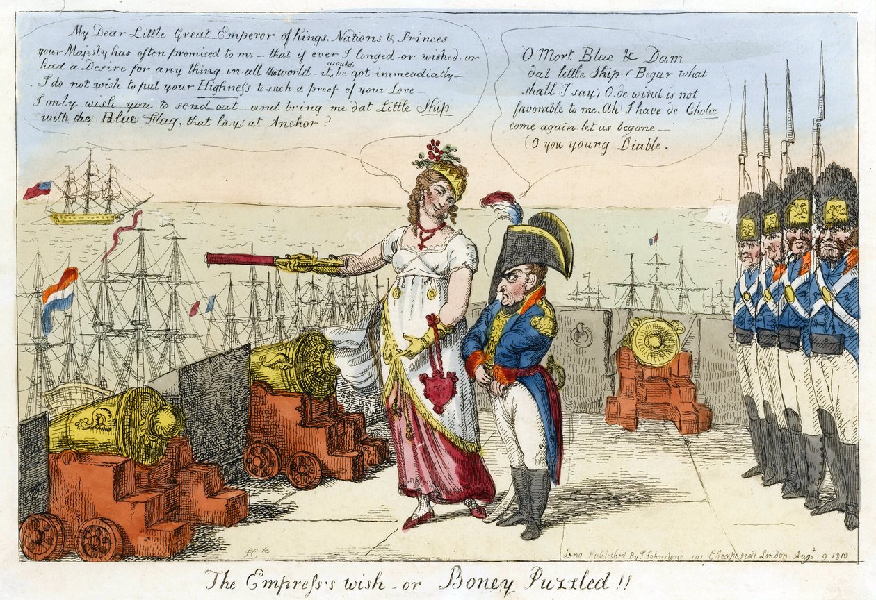 ¡El Deseo de la Emperatriz o Boney Puzzled! de Isaac Robert Cruikshank
