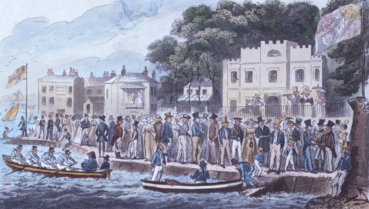 El Paseo en Cowes, 1825 de Isaac Robert Cruikshank