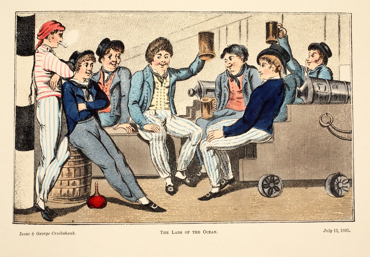 Los muchachos del océano, 1805 de Isaac, Robert and George Cruikshank