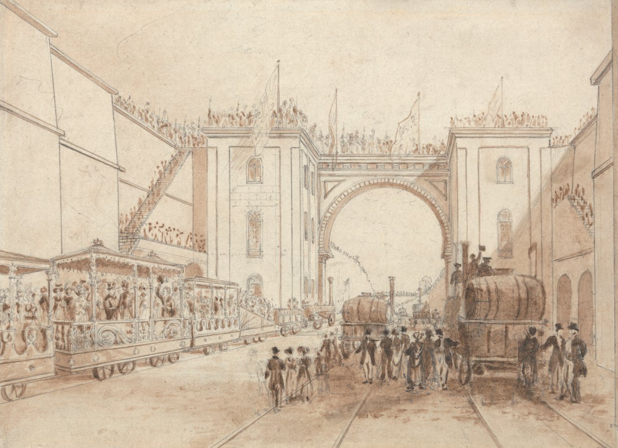 Inauguración del ferrocarril de Liverpool y Manchester de Isaac Shaw