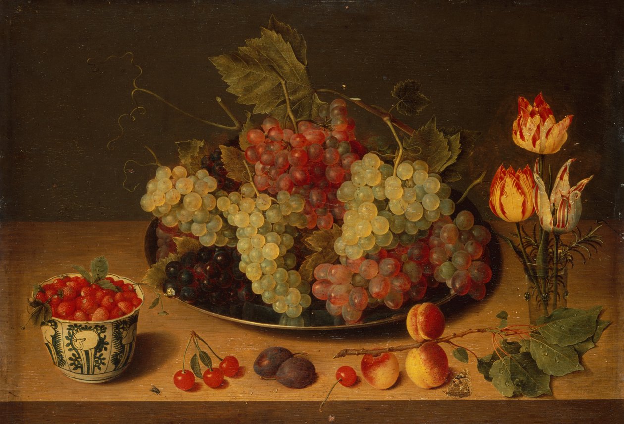 Bodegón con frutas y flores (óleo) de Isaac Soreau