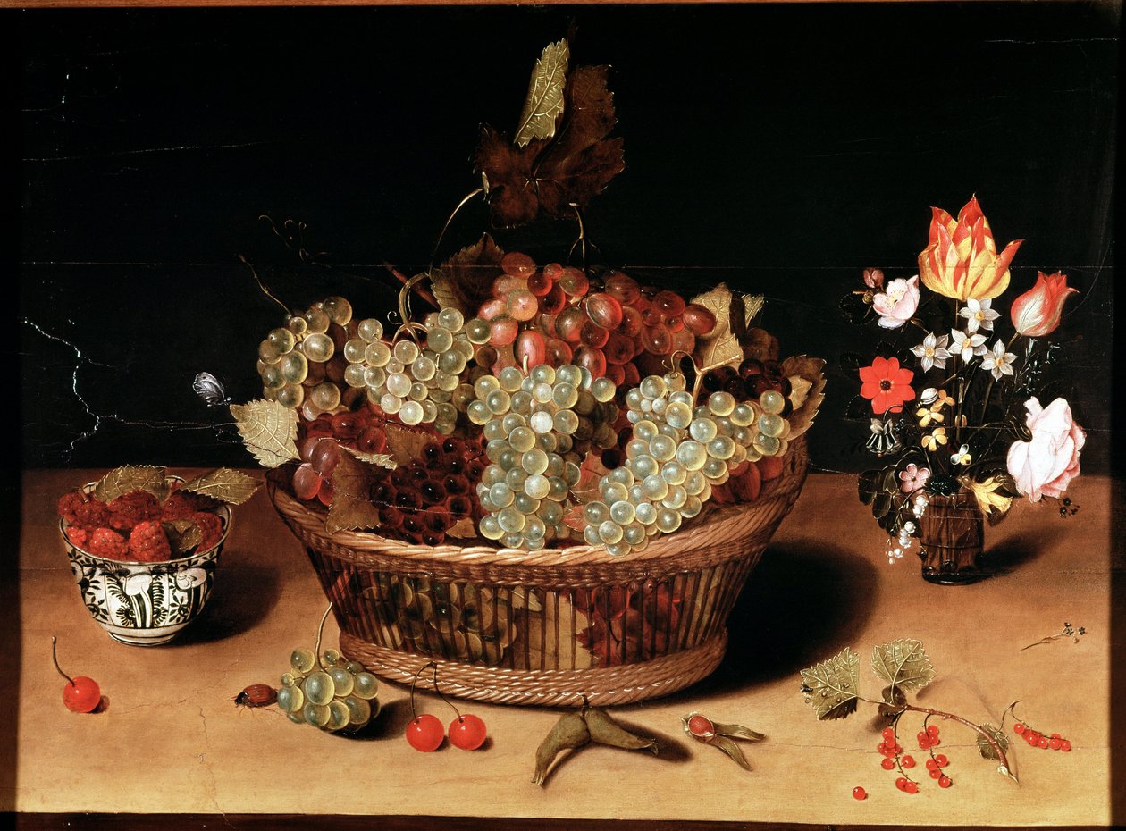 Naturaleza muerta con flores y frutas de Isaac Soreau