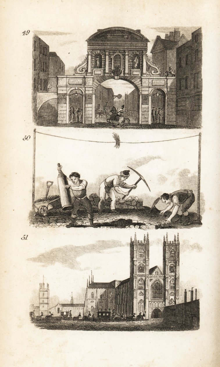 Temple Bar, Paviadores y la Abadía de Westminster de Isaac Taylor