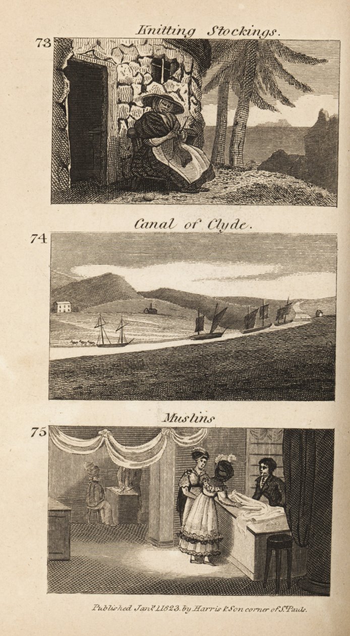 Oficios en la Escocia de la Regencia: tejido de medias, canal de Clyde y muselinas de Isaac Taylor