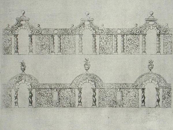 Diseños de pasarelas con arcos de topiaria de 