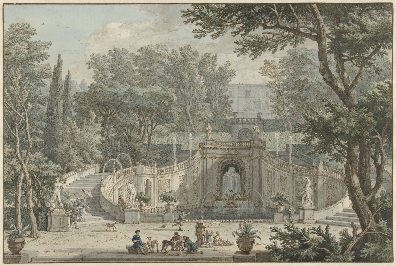Vista del jardín de Villa d