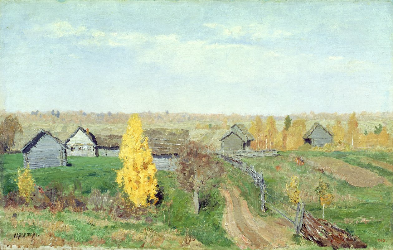 Otoño Dorado en el Pueblo, 1889 de Isaak Ilyich Levitan