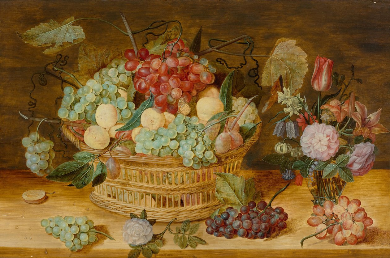 Naturaleza muerta con frutas en una cesta de Isaak Soreau