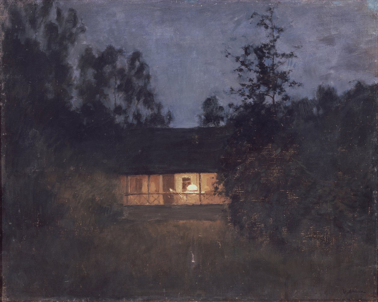 Casa de campo al anochecer, 1890s de Isaak Ilyich Levitan